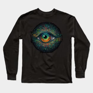 Psychedelic all seeing eye v2 round Long Sleeve T-Shirt